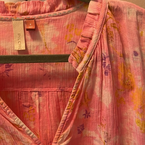 Anthropologie Pilcro Top sz S pink and teal tie dye - Picture 7 of 10